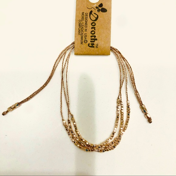 NWT Rose Gold Adjustable Bracelet with Beads - Picture 7 of 7